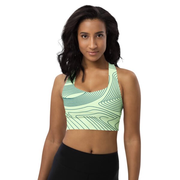 Brassière de sport all over recyclée green waves – Image 2