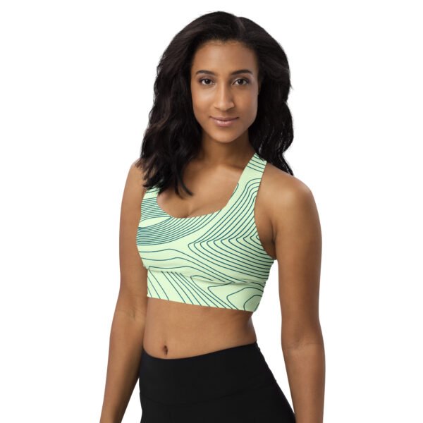 Brassière de sport all over recyclée green waves – Image 3