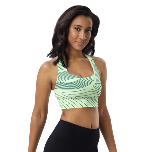 Brassière de sport all over recyclée green waves